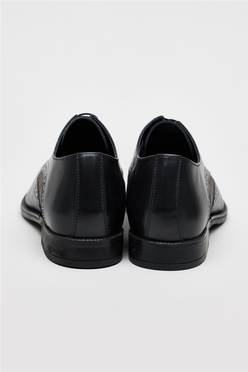  Black Leather Max Derby Brogue Shoe