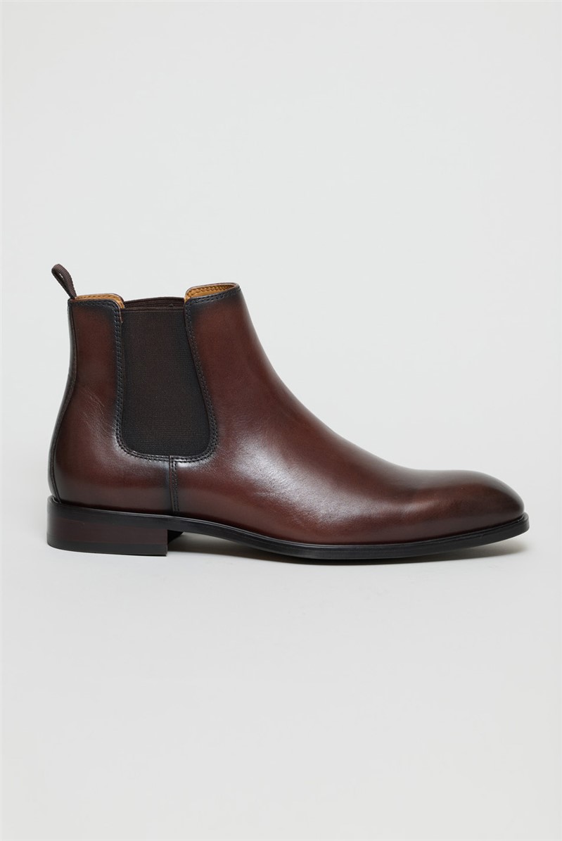  Collins Brown Leather Chelsea Boots