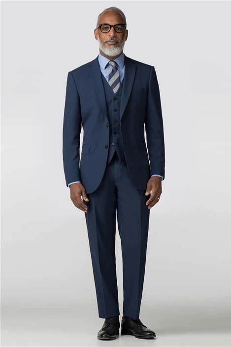 Scott & Taylor Plain Blue Panama Regular Fit Suit