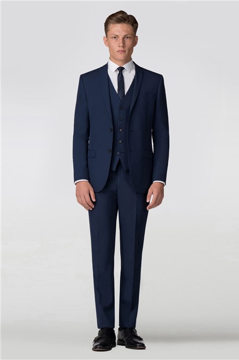 Farah Kenley Navy Textured Two Piece Suit