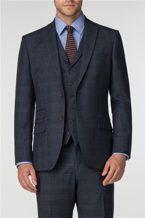 blue and green check suit