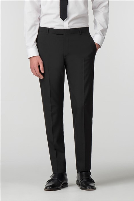 black smart trousers slim fit