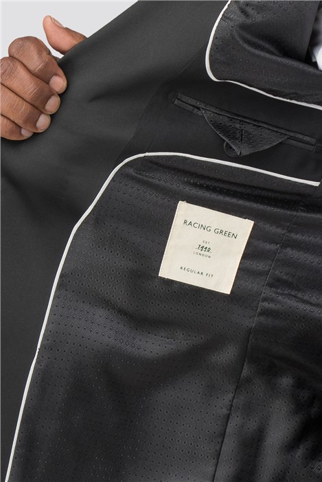 Racing Green Black Regular Fit Tuxedo