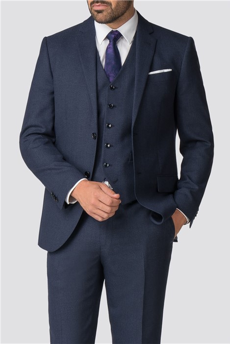 blue wool blend suit