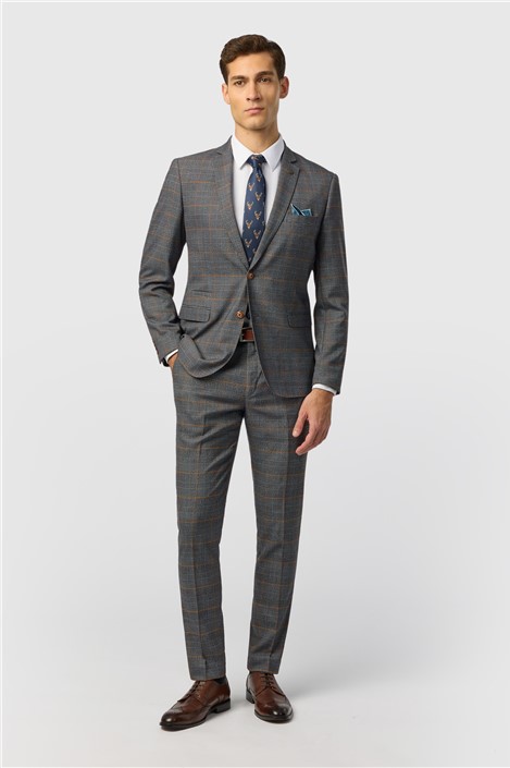 Marc Darcy Slim Fit Jenson Grey Check Jacket