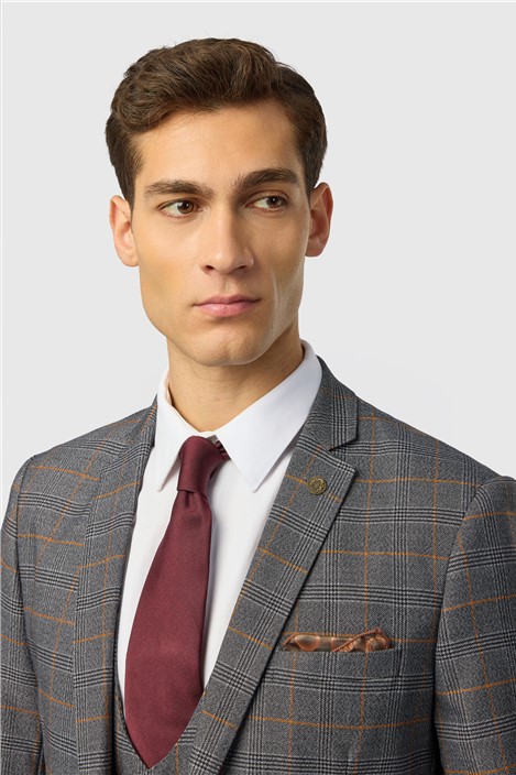 Marc Darcy Slim Fit Jenson Grey Check Jacket