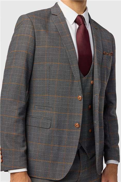 Marc Darcy Slim Fit Jenson Grey Check Jacket