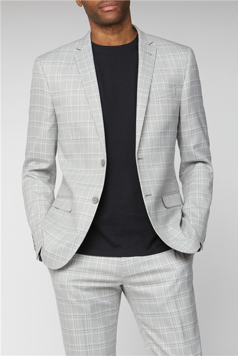 grey plaid blazer mens