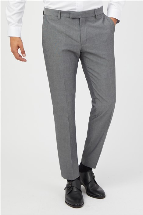 limehaus slim fit light grey tonic men's trousers