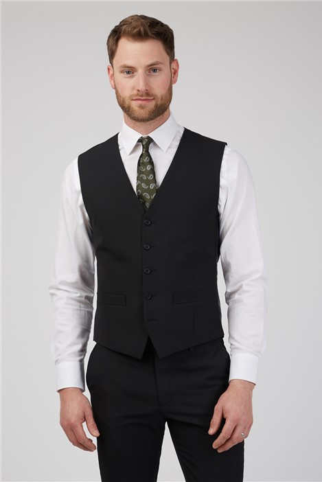 Limehaus Black Plain Waistcoat