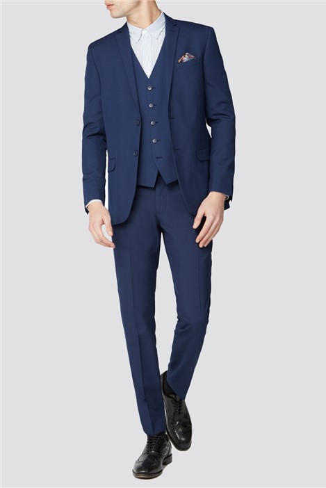Limehaus Slim Fit Bright Blue Suit Trousers