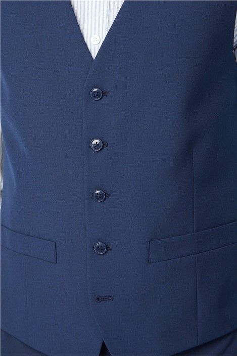 Limehaus Slim Fit Bright Blue Waistcoat
