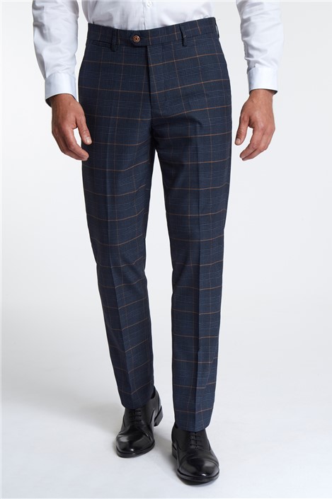 Topman Slim Fit Check Suit Trousers In Blue | ModeSens