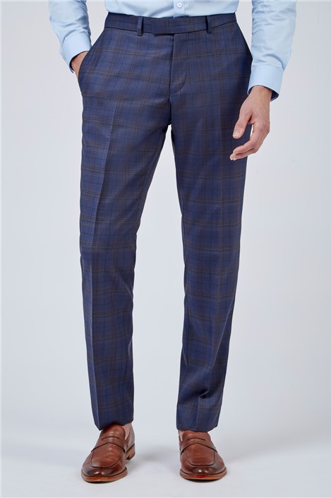 Navy blue overcheck pleat limited-edition Trousers