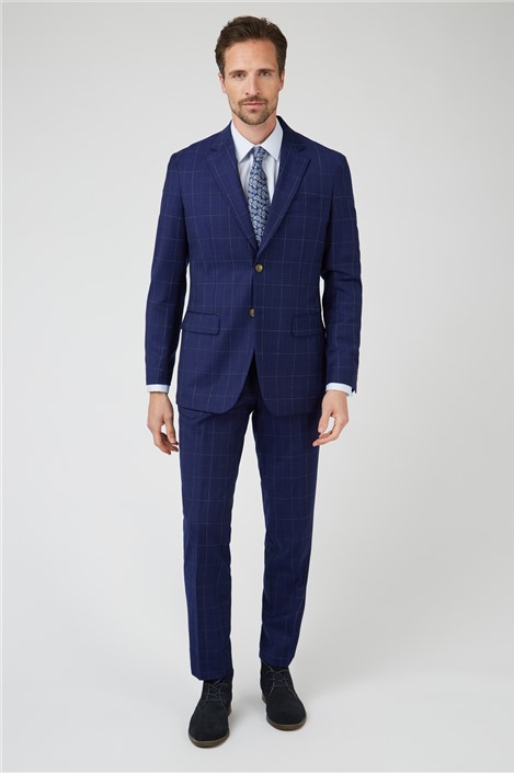 West End Men'S Checked Pattern Young Look Sand Slim Fit Suit