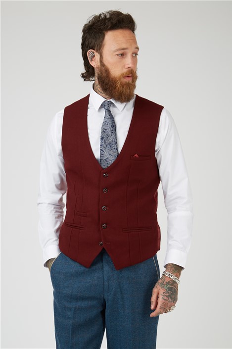 Dark clearance red waistcoat