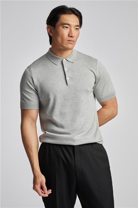 Limehaus Short Sleeve Grey Knitted Polo