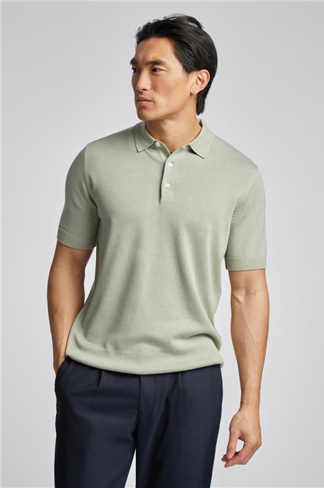 Limehaus Short Sleeve Sage Knitted Polo