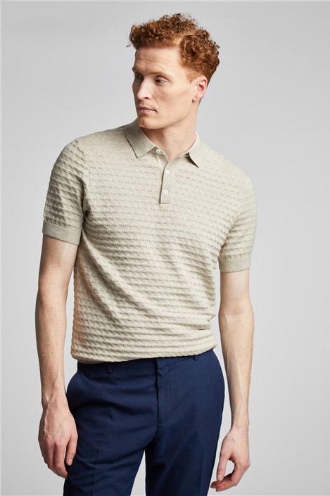 Limehaus Stone Short Sleeved Textured Polo