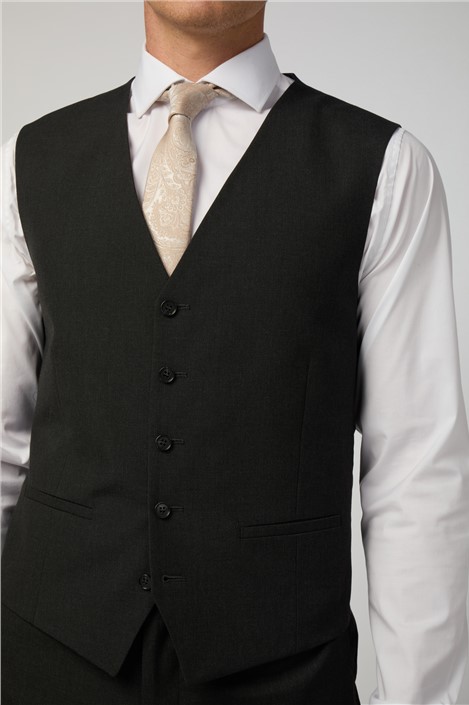 Limehaus Regular Fit Charcoal Waistcoat