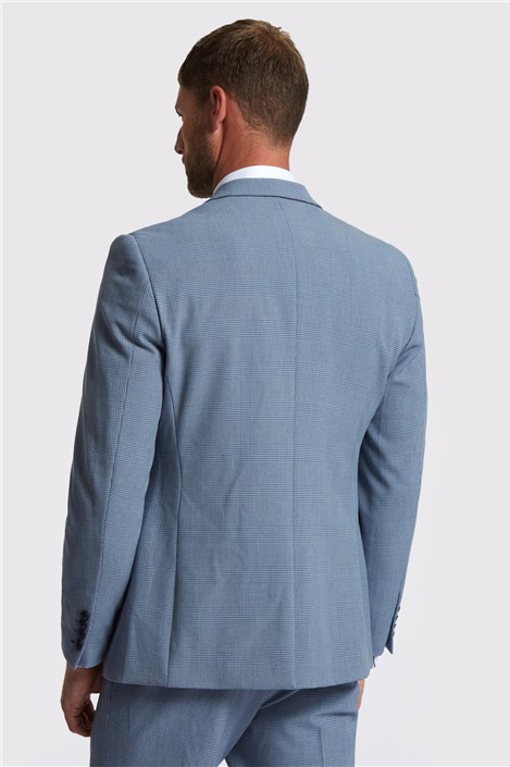 Marc Darcy Slim Fit Bromley Sky Blue Check Suit Jacket