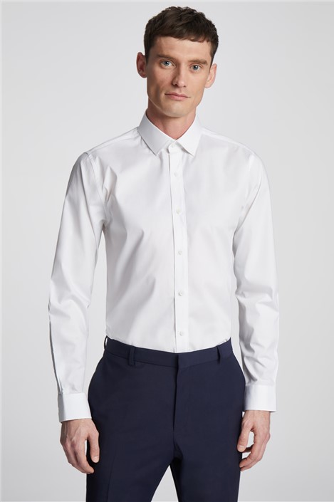 Plain white business shirt online