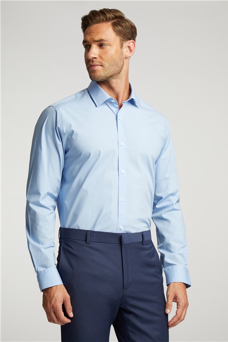 Blue shirt white collar next best sale