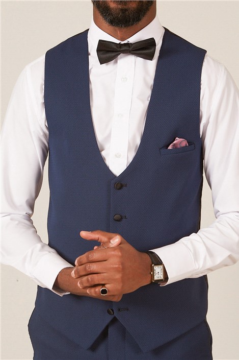 Marc Darcy Slim Fit Dalton Royal Blue Tuxedo Waistcoat