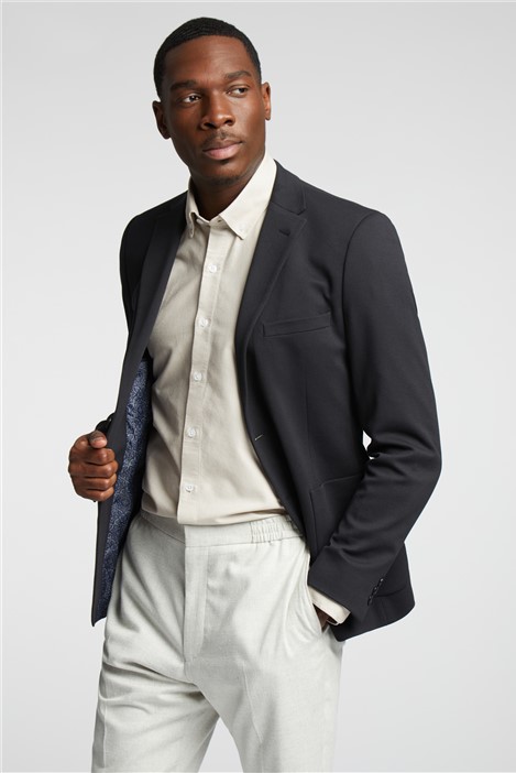 Limehaus Black Knit Mens Slim Fit Casual Formal Blazer