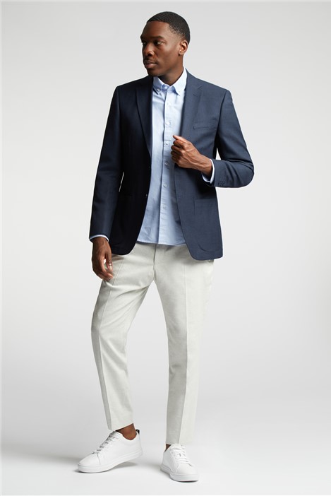 Alexandre Navy Hopsack Wool Blazer