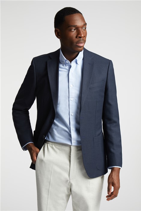 Alexandre Navy Hopsack Wool Blazer