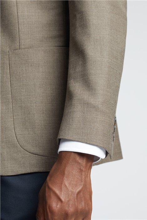 Alexandre Oatmeal Hopsack Wool Blazer