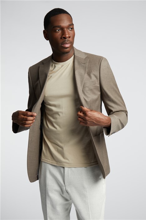 Alexandre Oatmeal Hopsack Wool Blazer