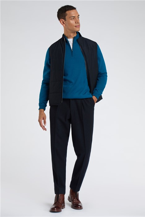 Melka Teal Zip Neck Jumper