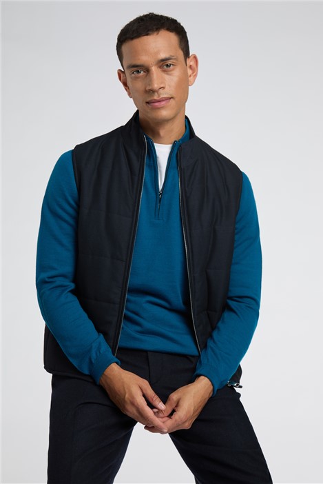 Melka Teal Zip Neck Jumper