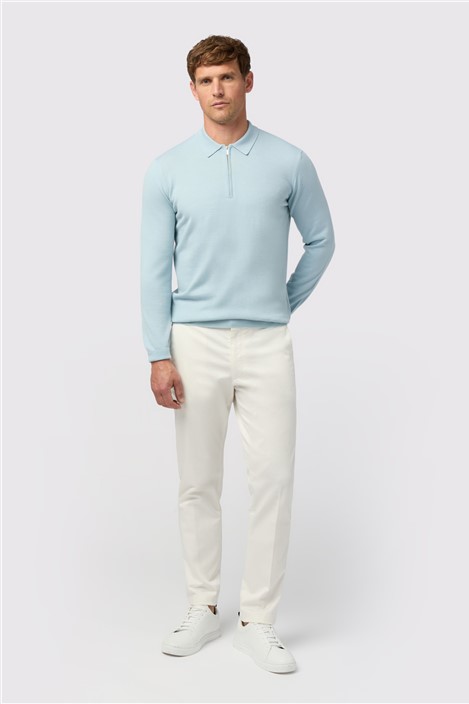 Melka Blue Zip Knit Polo