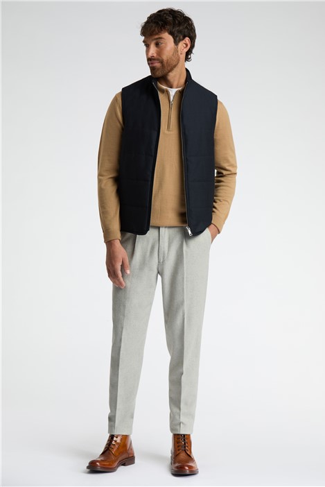Melka Camel Zip Knit Polo