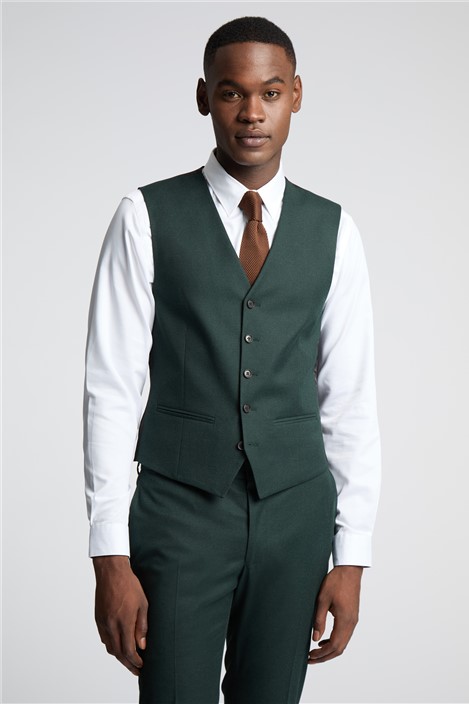 Farah Slim Fit Austin Green Flannel Waistcoat Farah Slim Fit Austin Green Flannel Waistcoat