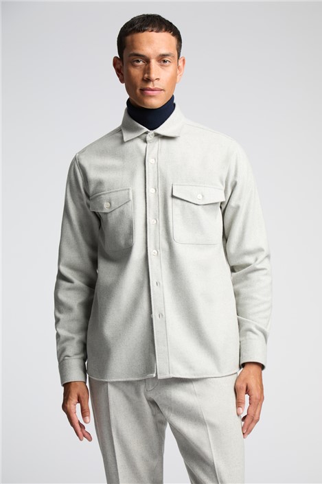 Melka Grey Flannel Long Sleeve Overshirt