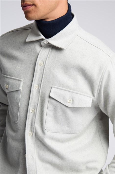 Melka Grey Flannel Long Sleeve Overshirt
