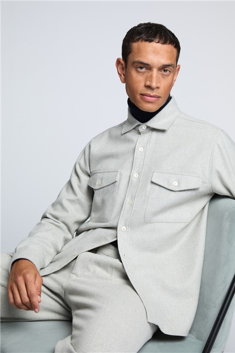 Melka Grey Flannel Long Sleeve Overshirt