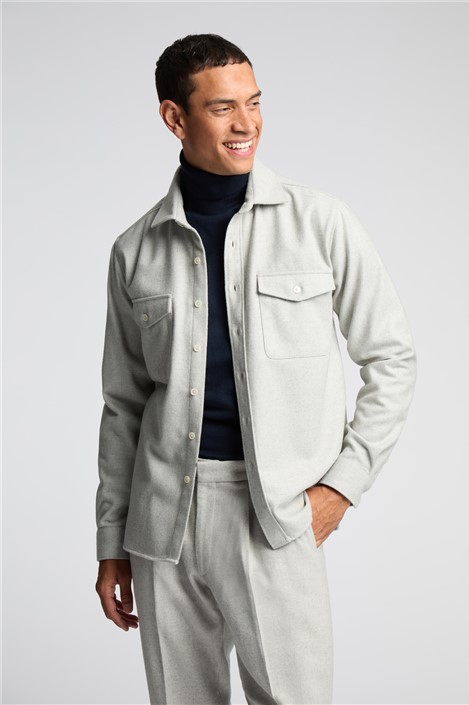Melka Grey Flannel Long Sleeve Overshirt