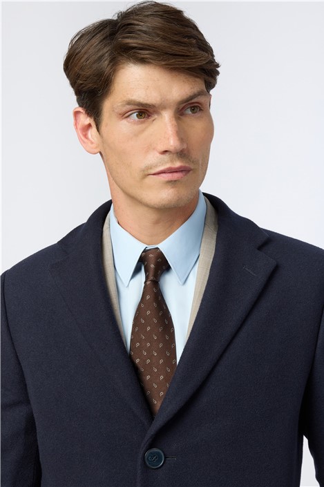 Alexandre Cashmere Blend Navy Overcoat