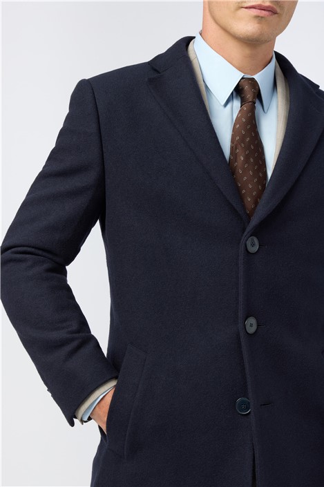 Alexandre Cashmere Blend Navy Overcoat