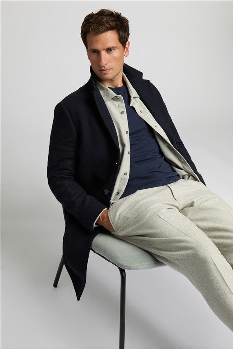 Alexandre Cashmere Blend Navy Overcoat