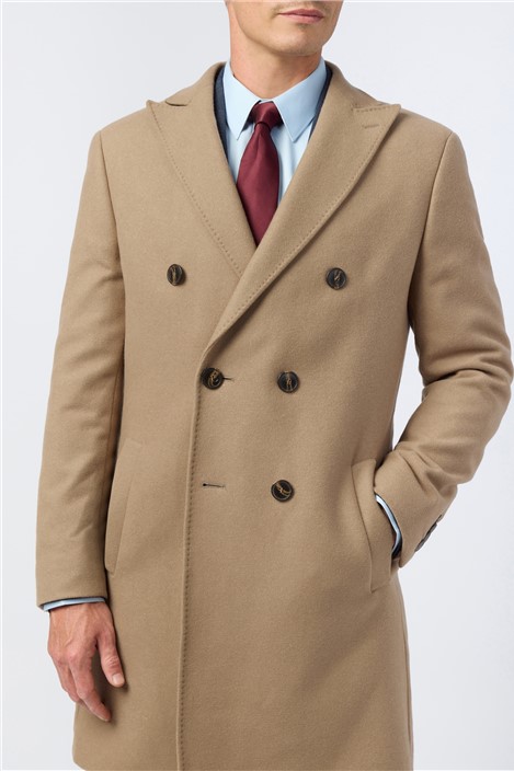 Alexandre Cashmere Blend Oatmeal Overcoat
