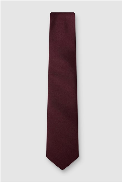 Limehaus Regular Plain Burgundy Tie Red