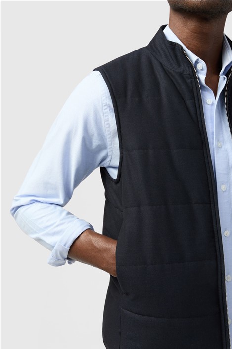 Melka Navy Zip Through Gilet