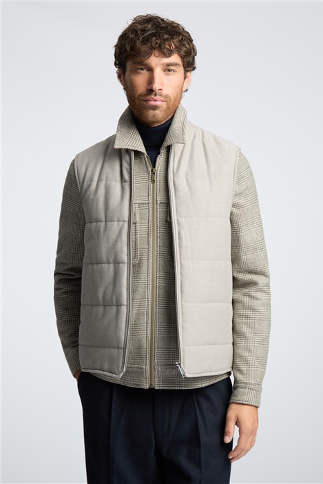 Melka Beige Zip Through Gilet