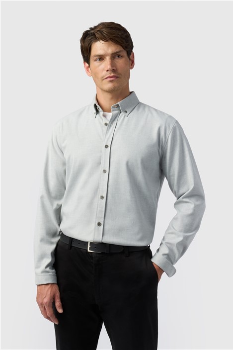 Melka Grey Button Down Collar Overshirt